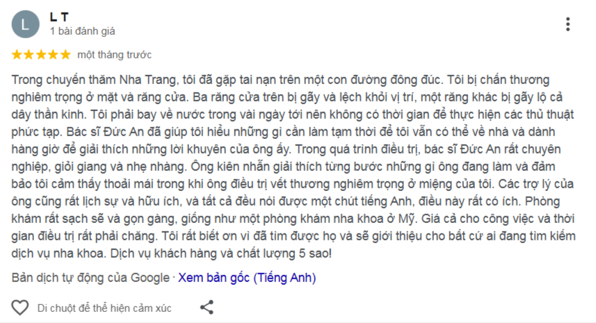 Hàng Trăm Đánh Giá 5* Minh Chứng Cho Uy Tín & Chất Lượng Của Nha Khoa Đức An Nha Trang