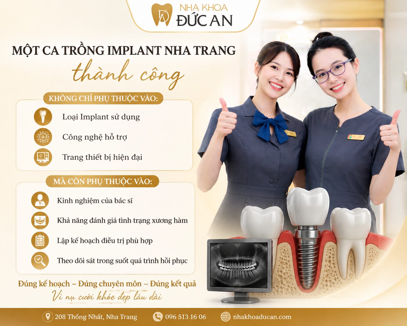 Trồng 4 trụ Implant tại Nha Khoa Đức An Nha Trang bằng niềm tin xây dựng nhiều năm