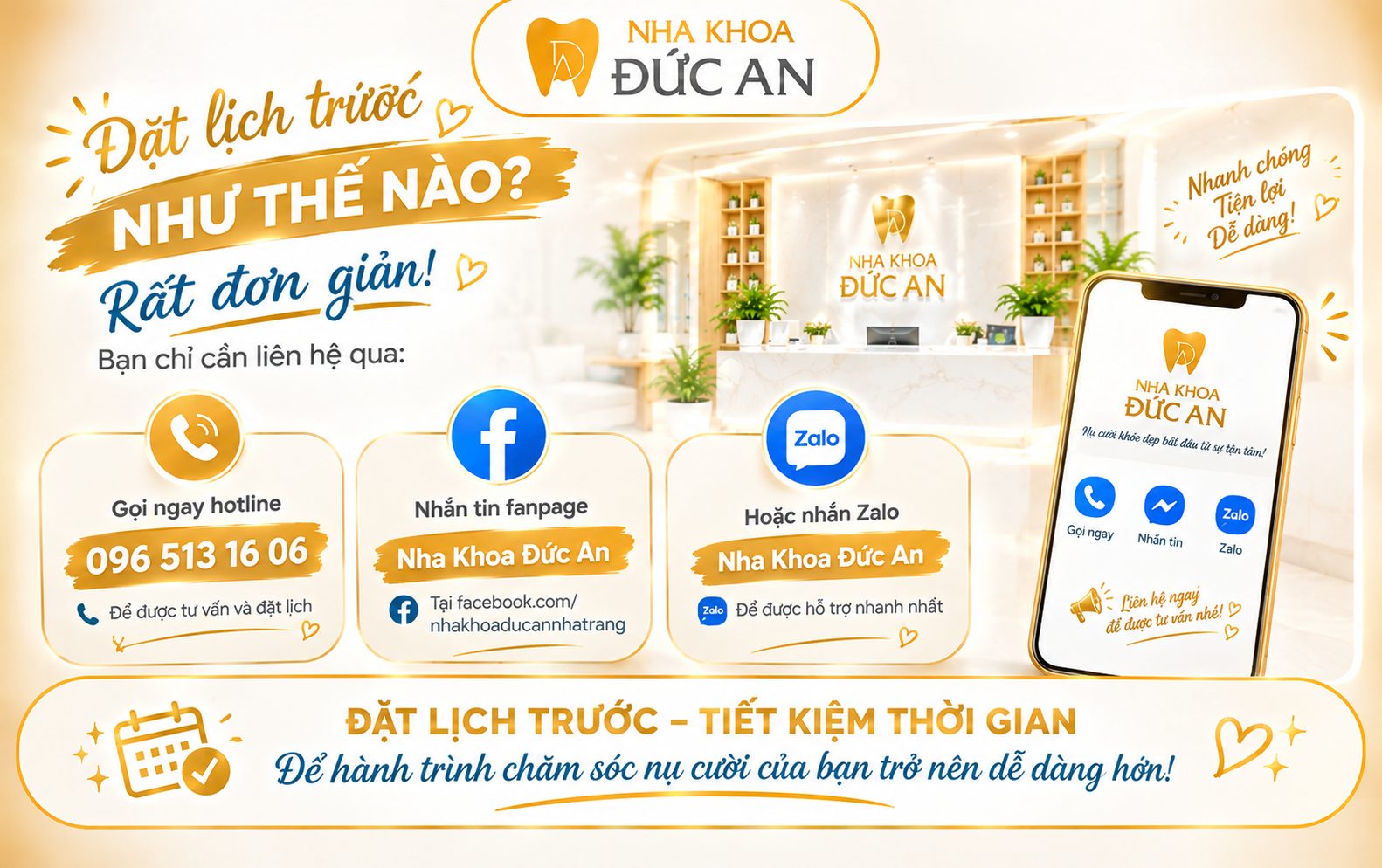 Hướng dẫn đặt lịch Nha khoa Đức An